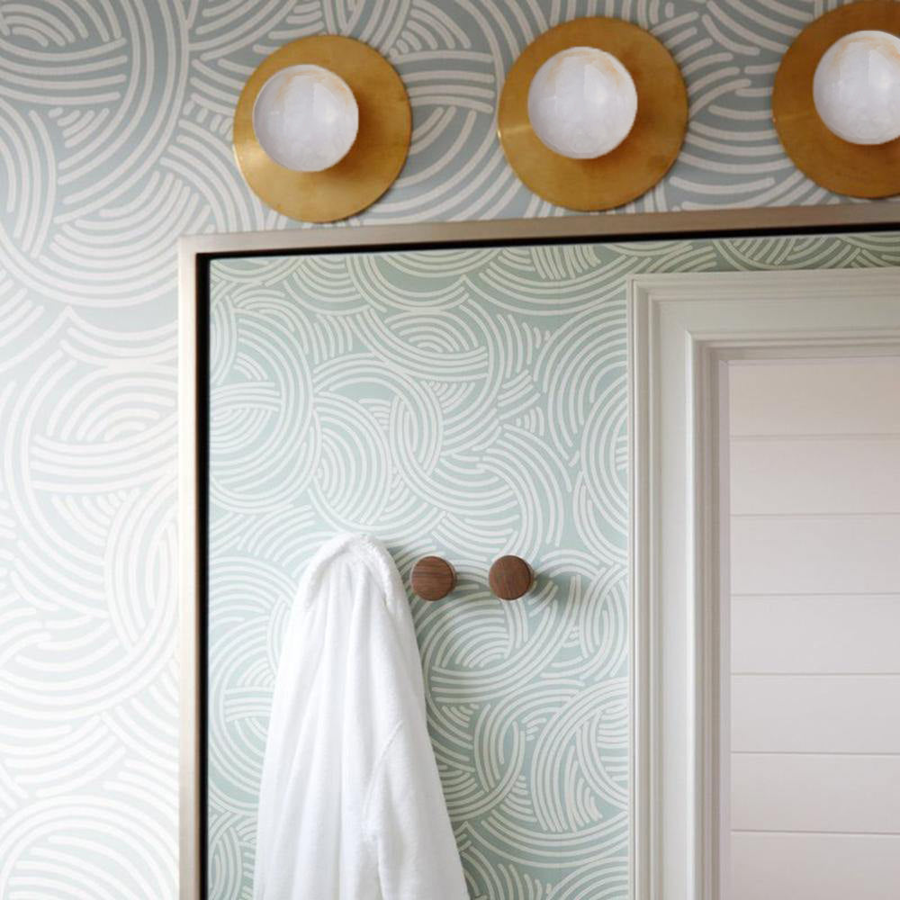 Corona Round Alabaster Sconce – Circular Natural Alabaster & Brass Wall Light