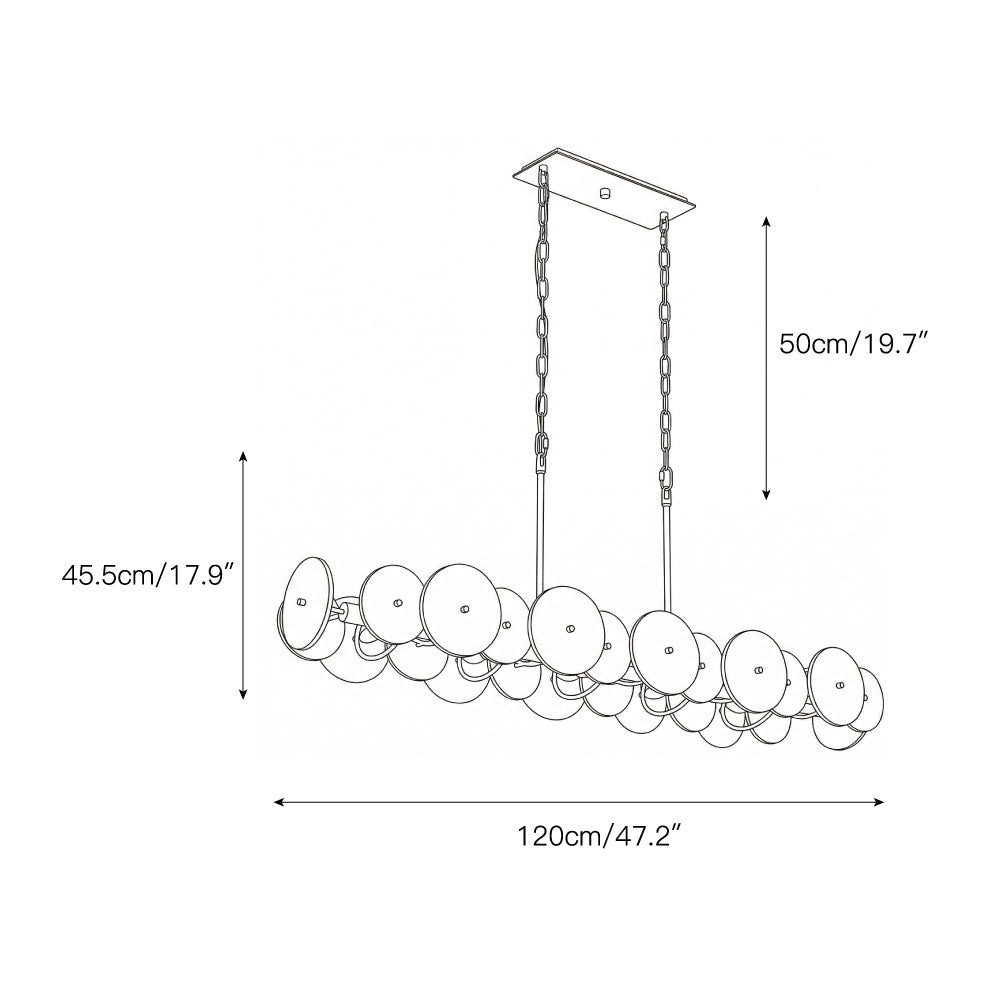 Selene Linear Alabaster Chandelier - Spanish Stone Pendant Light