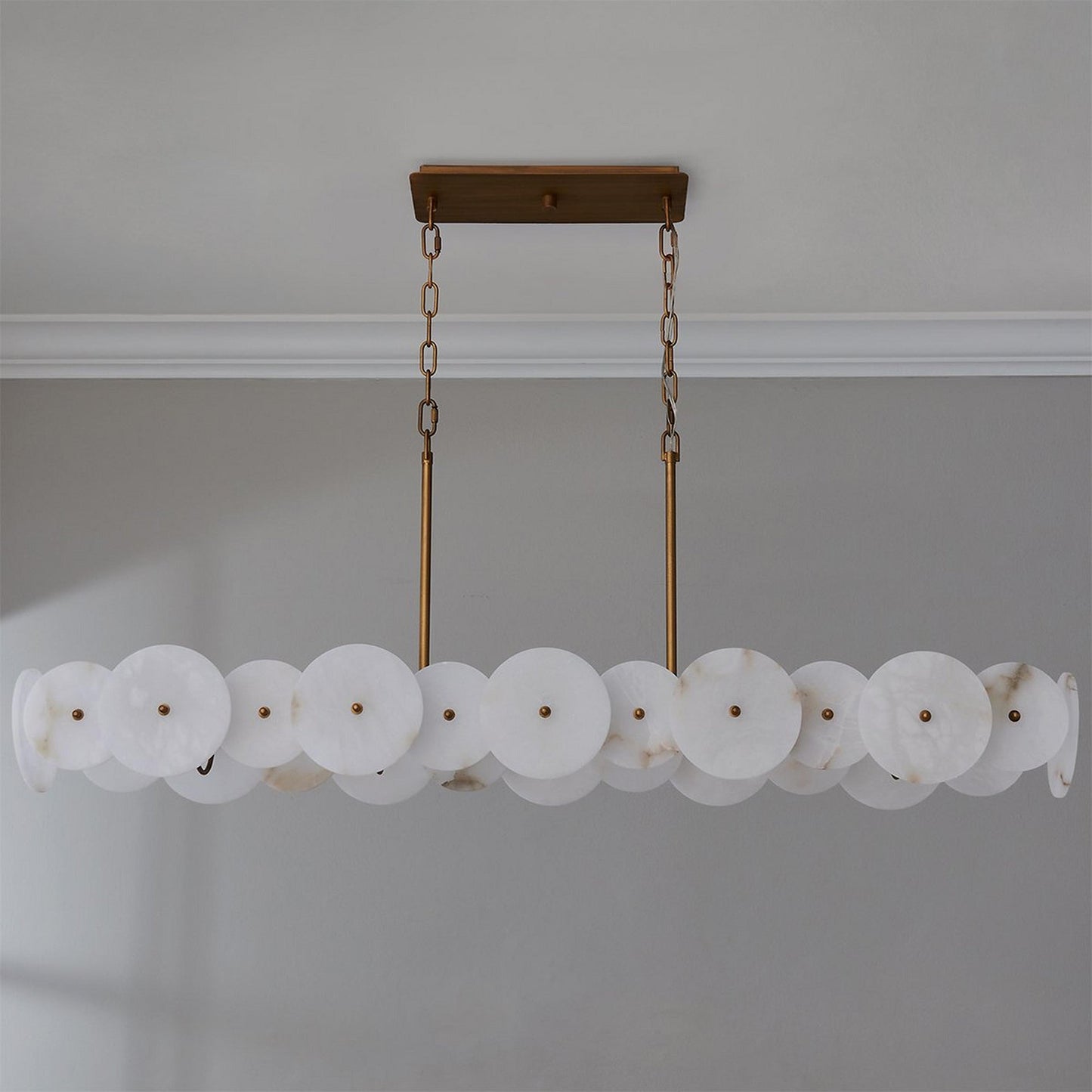Selene Linear Alabaster Chandelier - Spanish Stone Pendant Light