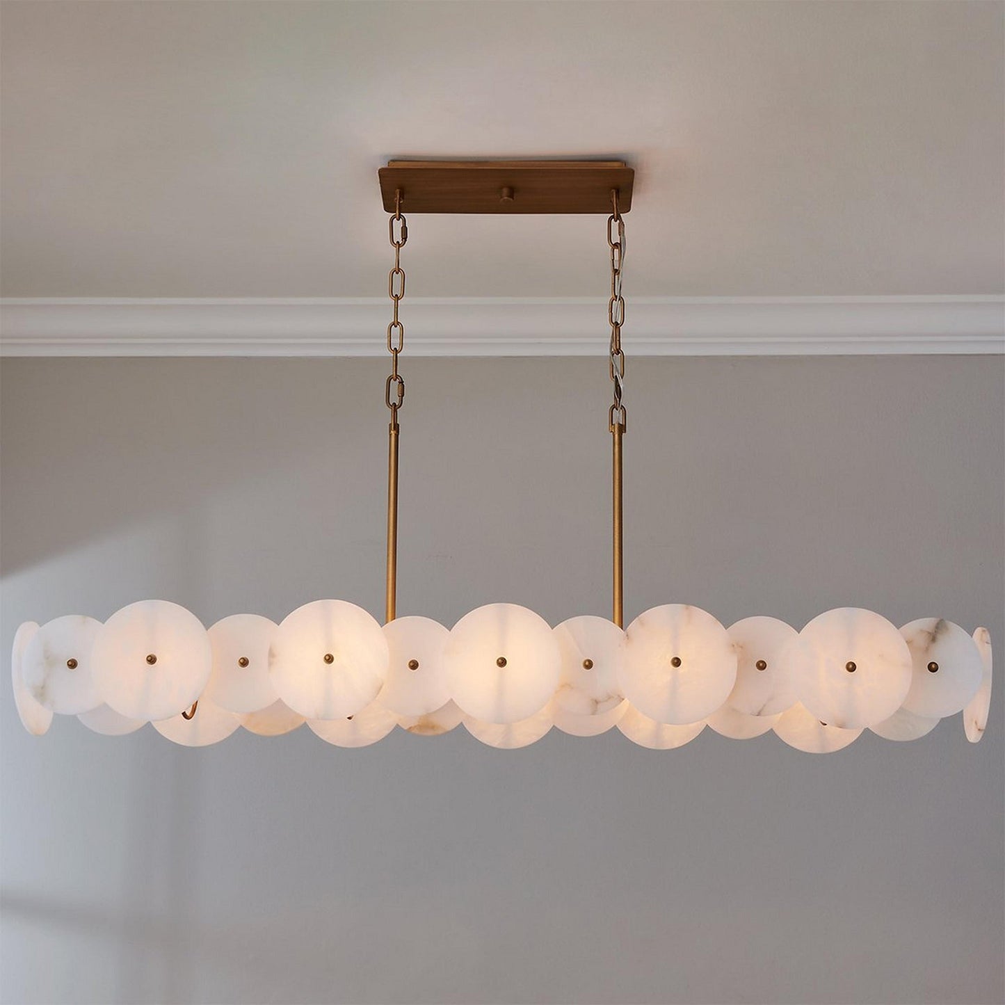 Selene Linear Alabaster Chandelier - Spanish Stone Pendant Light