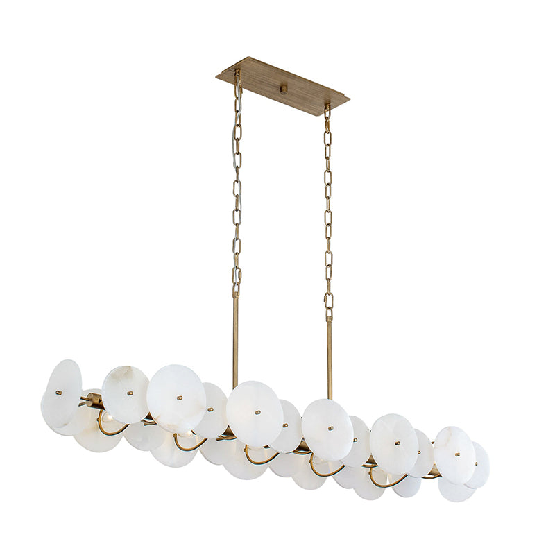 Selene Linear Alabaster Chandelier - Spanish Stone Pendant Light
