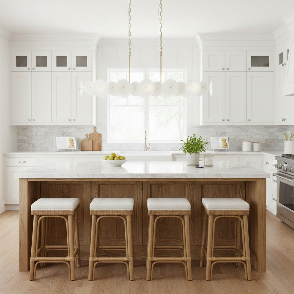 Selene Linear Alabaster Chandelier - Spanish Stone Pendant Light