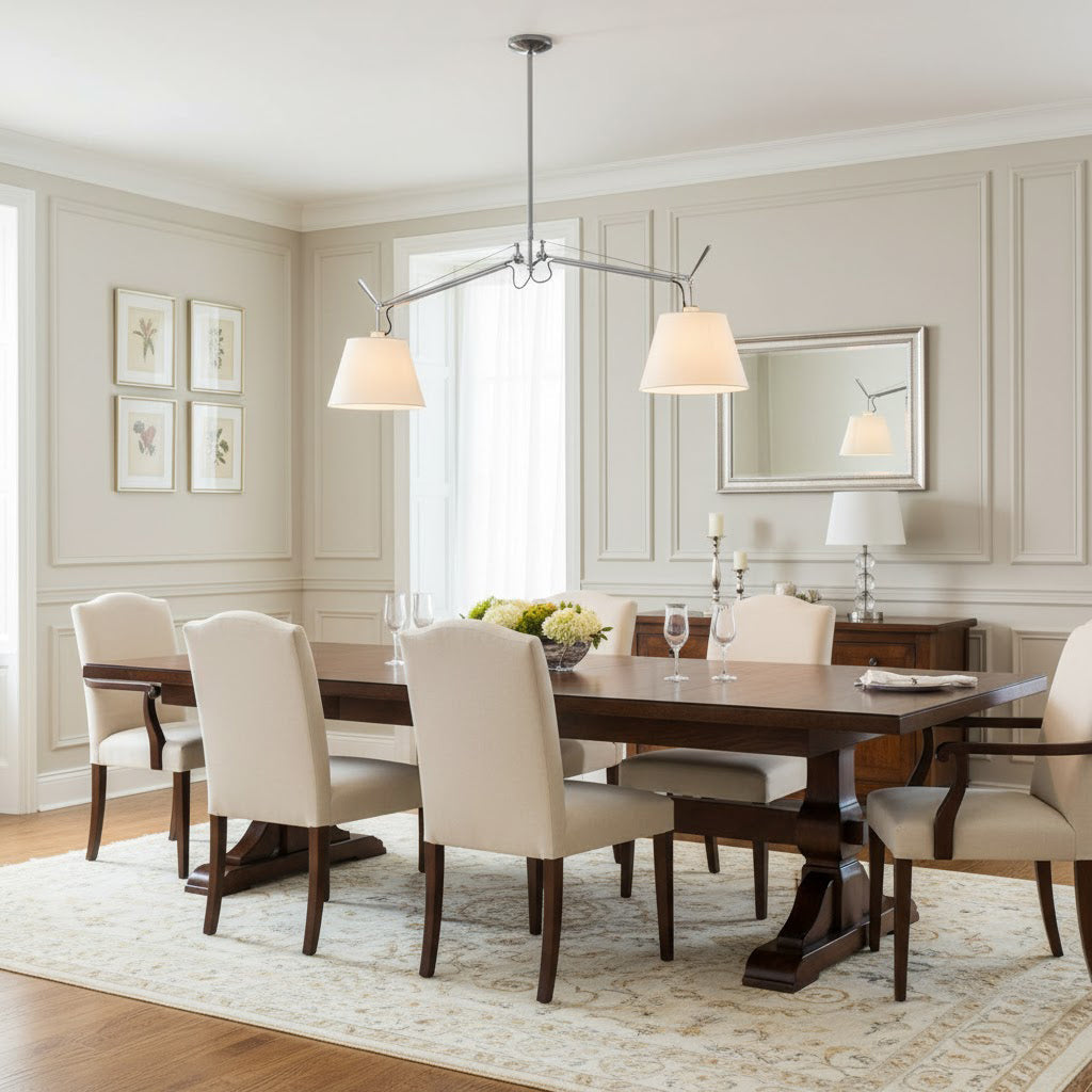 Costanza Pendant Lamp – Architectural Aluminum Suspended Light with Parchment Shade