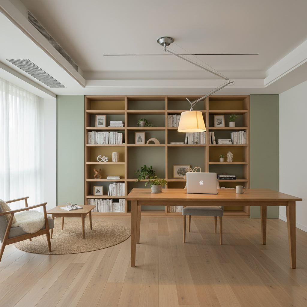 Costanza Pendant Lamp – Architectural Aluminum Suspended Light with Parchment Shade