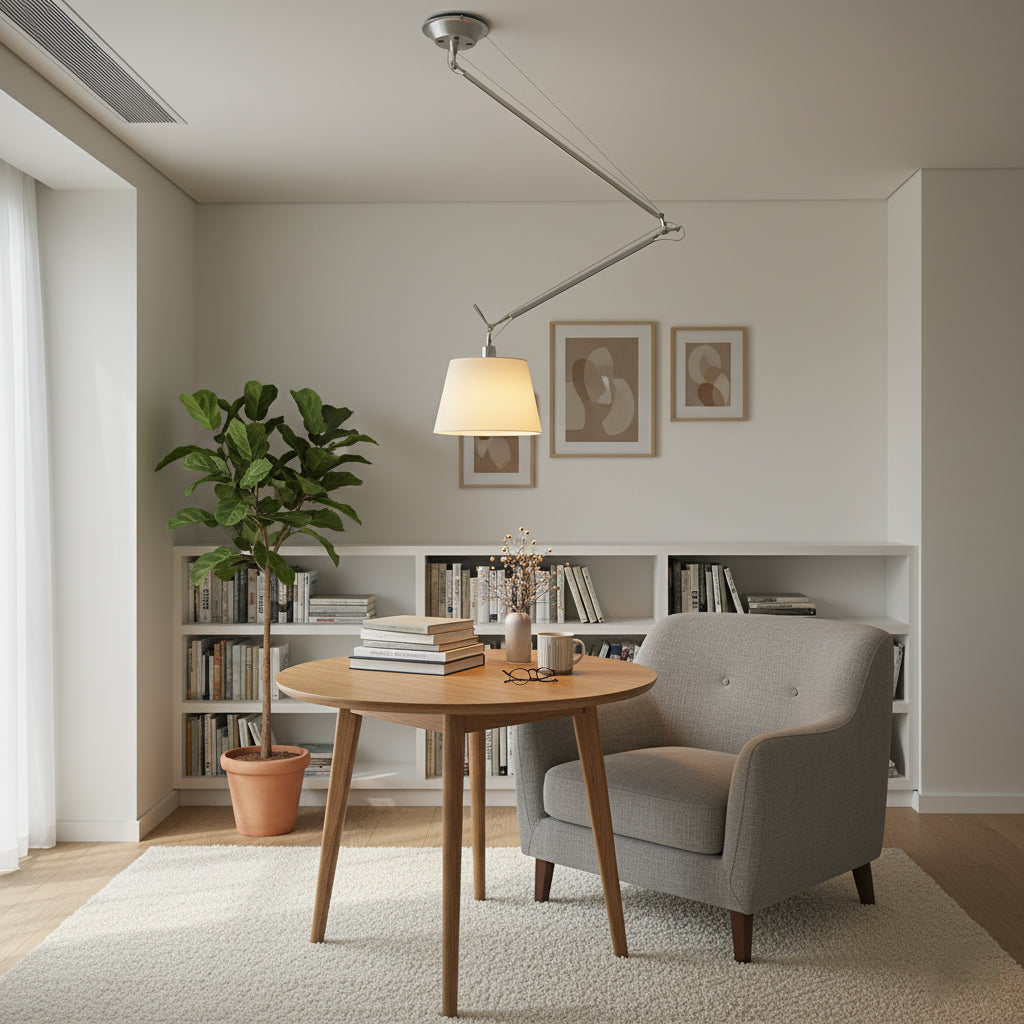 Costanza Pendant Lamp – Architectural Aluminum Suspended Light with Parchment Shade