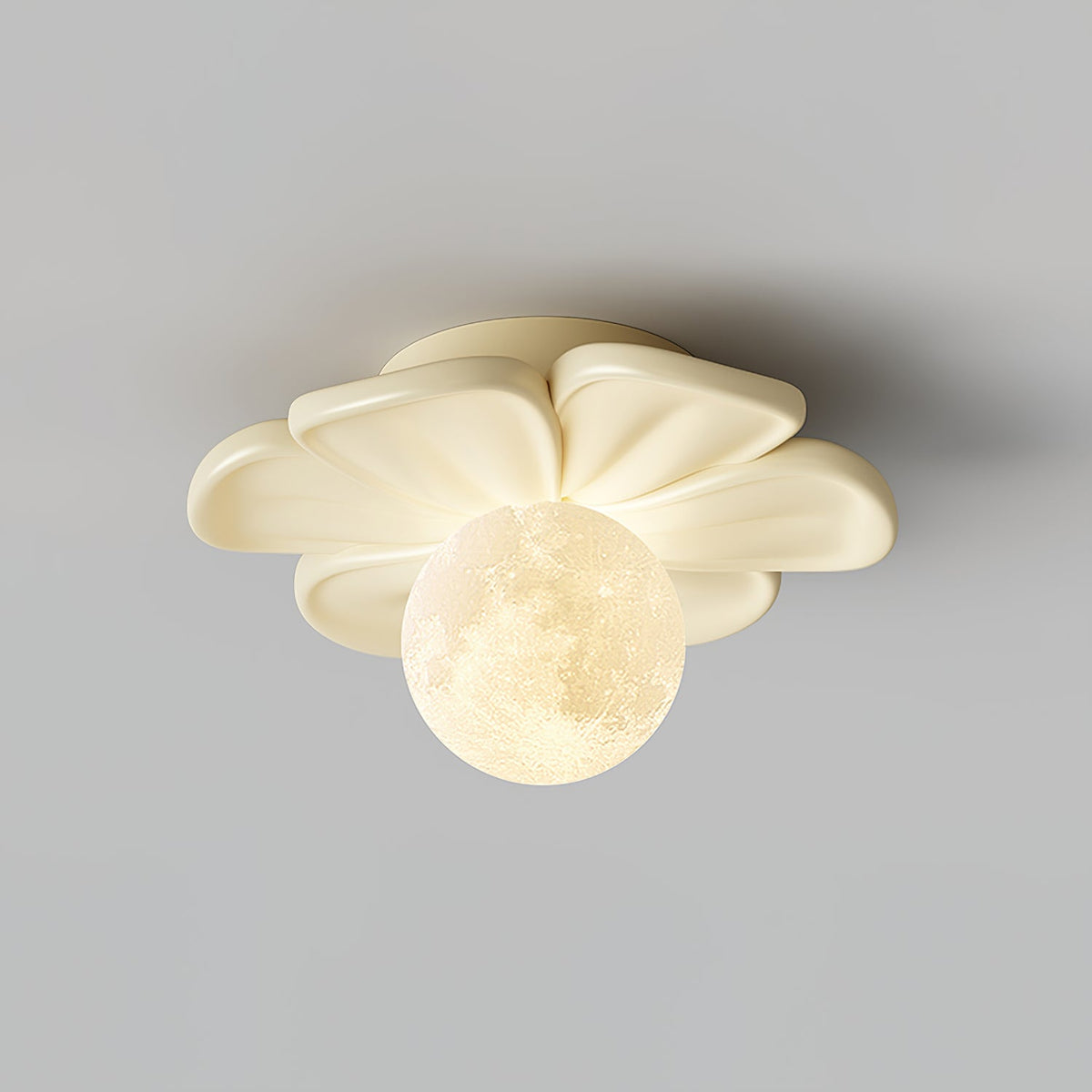 Cream Bloom Flower Ceiling Lamp – Flush Mount & Wall Sconce Sculpted Floral Light