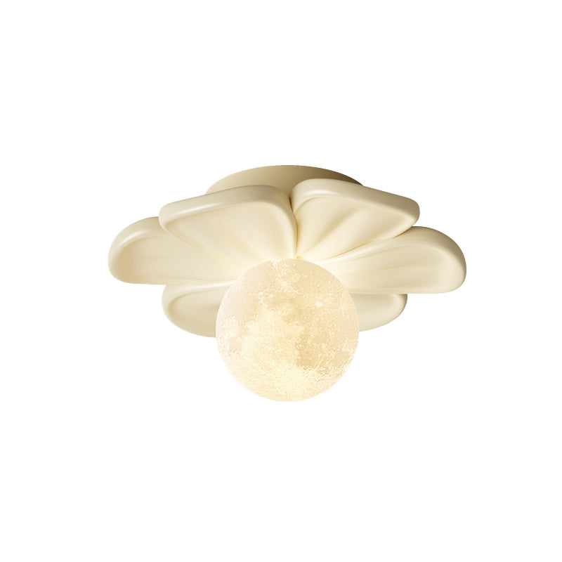 Cream Bloom Flower Ceiling Lamp – Flush Mount & Wall Sconce Sculpted Floral Light