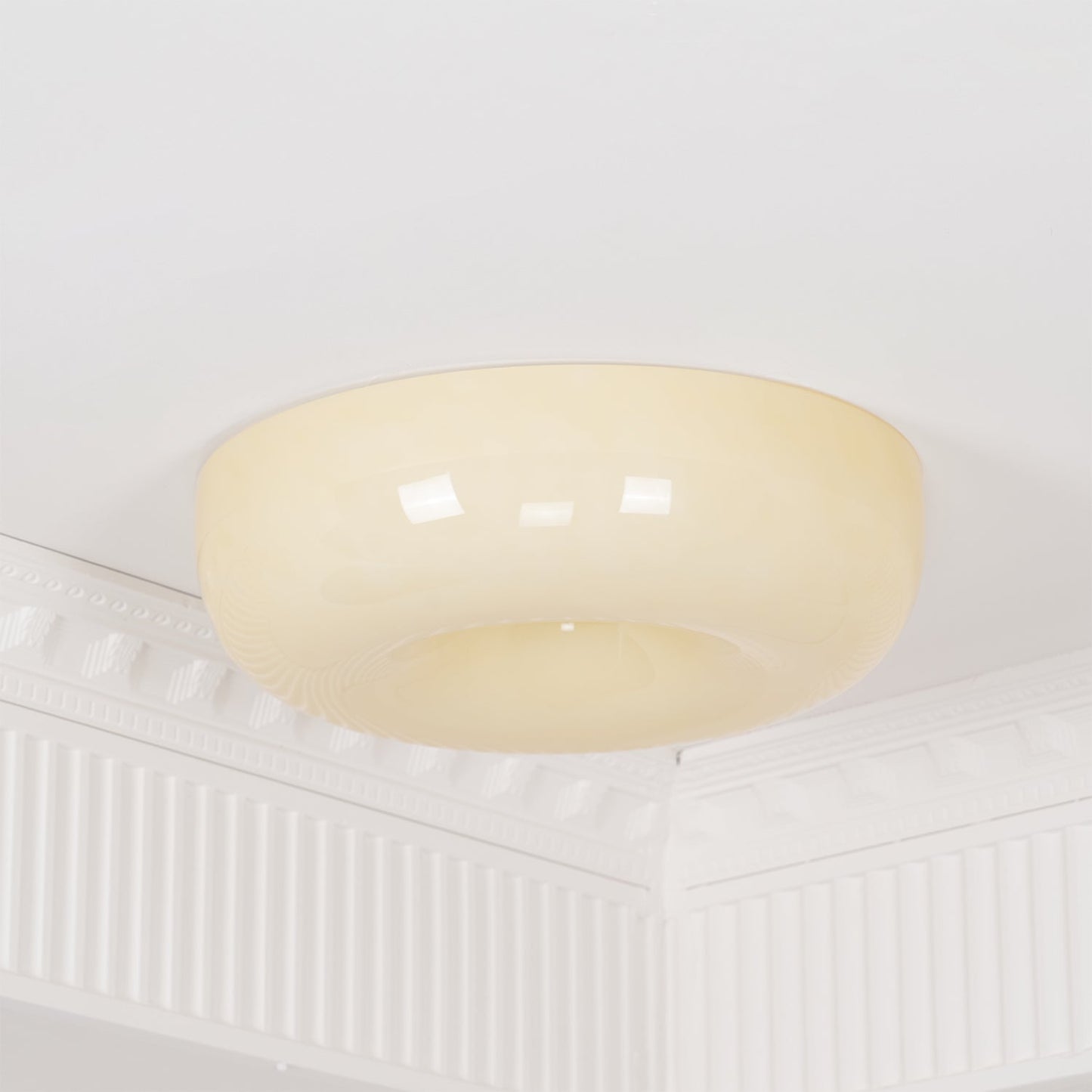 Glass Button Ceiling Lamp - Low-Profile Smooth Glass Button LED Flush Mount Light
