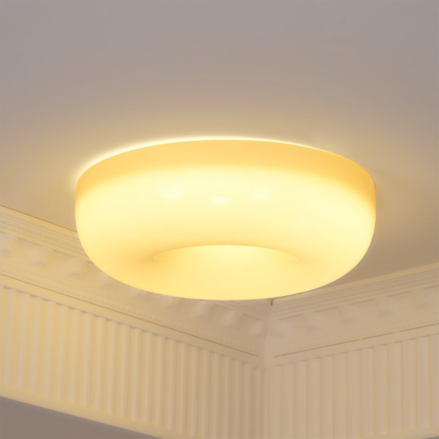Glass Button Ceiling Lamp - Low-Profile Smooth Glass Button LED Flush Mount Light