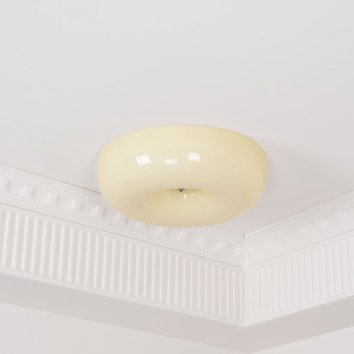 Glass Button Ceiling Lamp - Low-Profile Smooth Glass Button LED Flush Mount Light