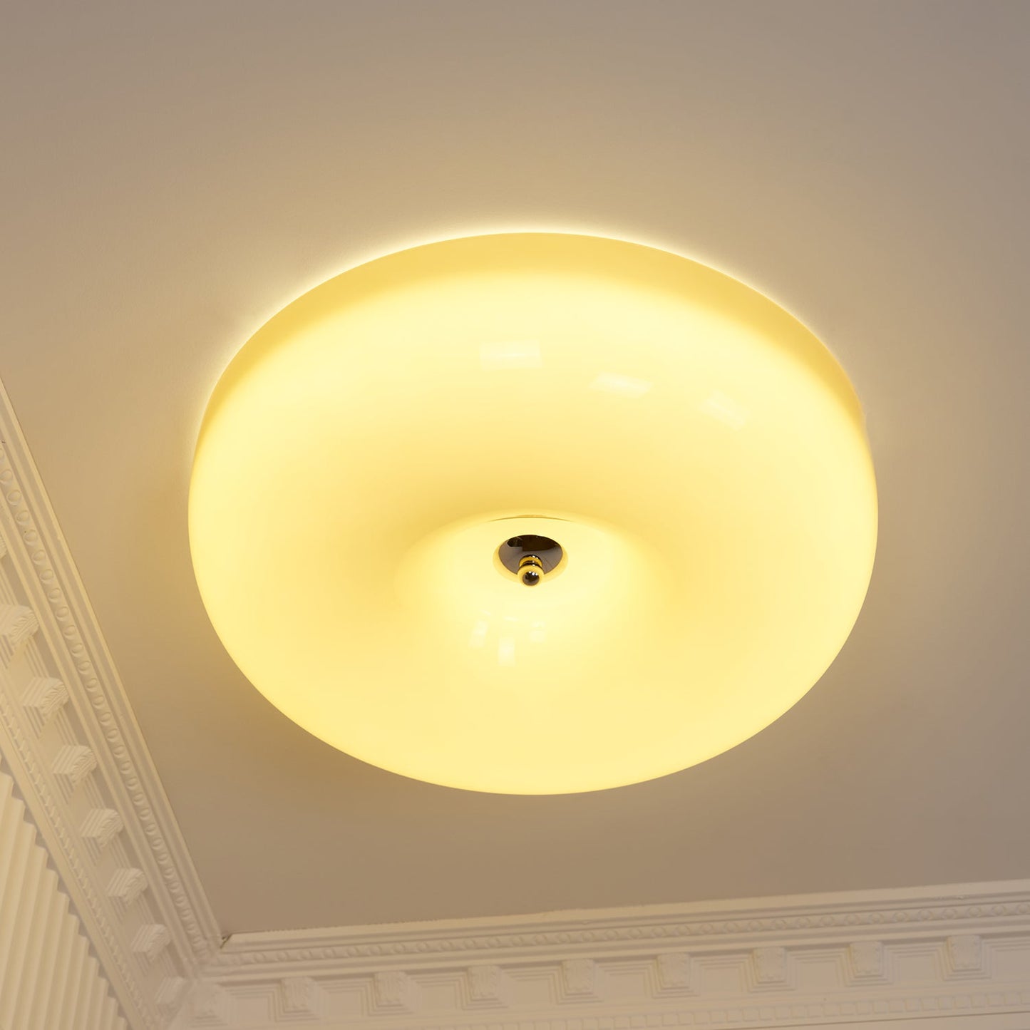 Glass Button Ceiling Lamp - Low-Profile Smooth Glass Button LED Flush Mount Light