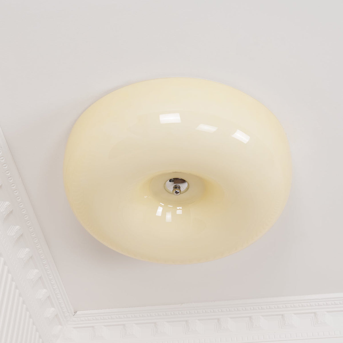 Glass Button Ceiling Lamp - Low-Profile Smooth Glass Button LED Flush Mount Light