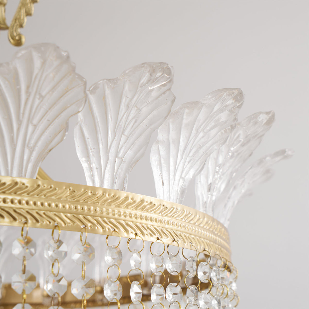Crinoline Chandelier – Faceted Crystal & Brass Tiered Chandelier