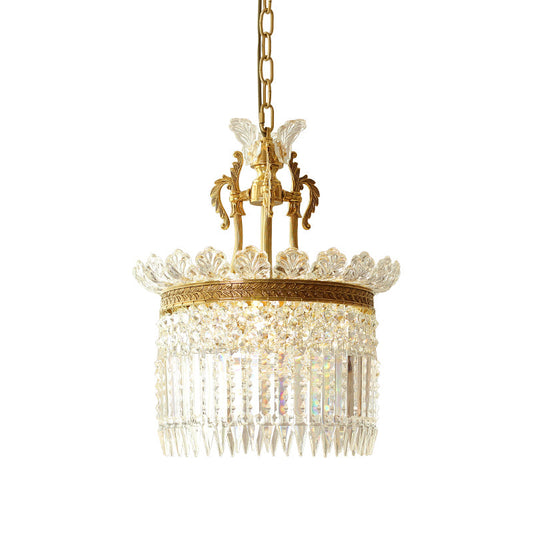 Crinoline Chandelier – Faceted Crystal & Brass Tiered Chandelier