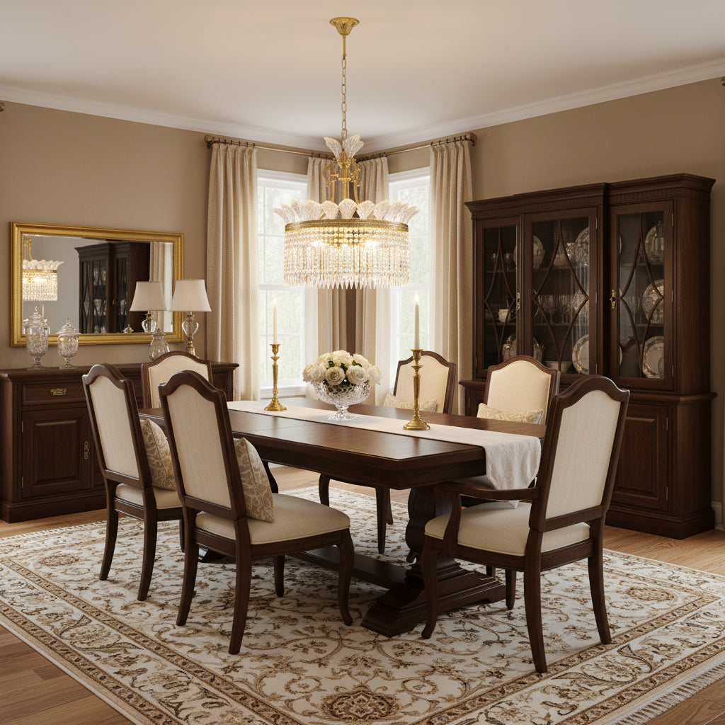 Crinoline Chandelier – Faceted Crystal & Brass Tiered Chandelier