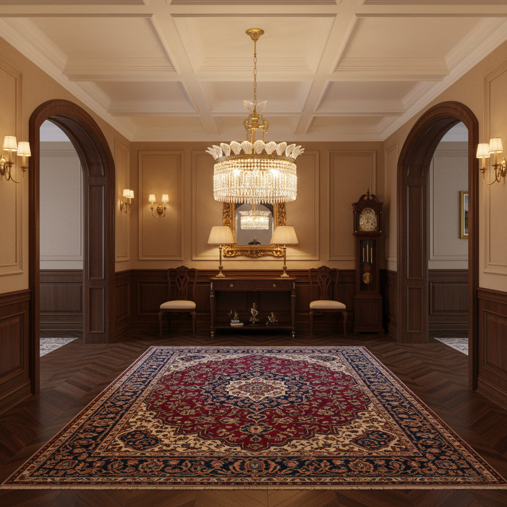 Crinoline Chandelier – Faceted Crystal & Brass Tiered Chandelier
