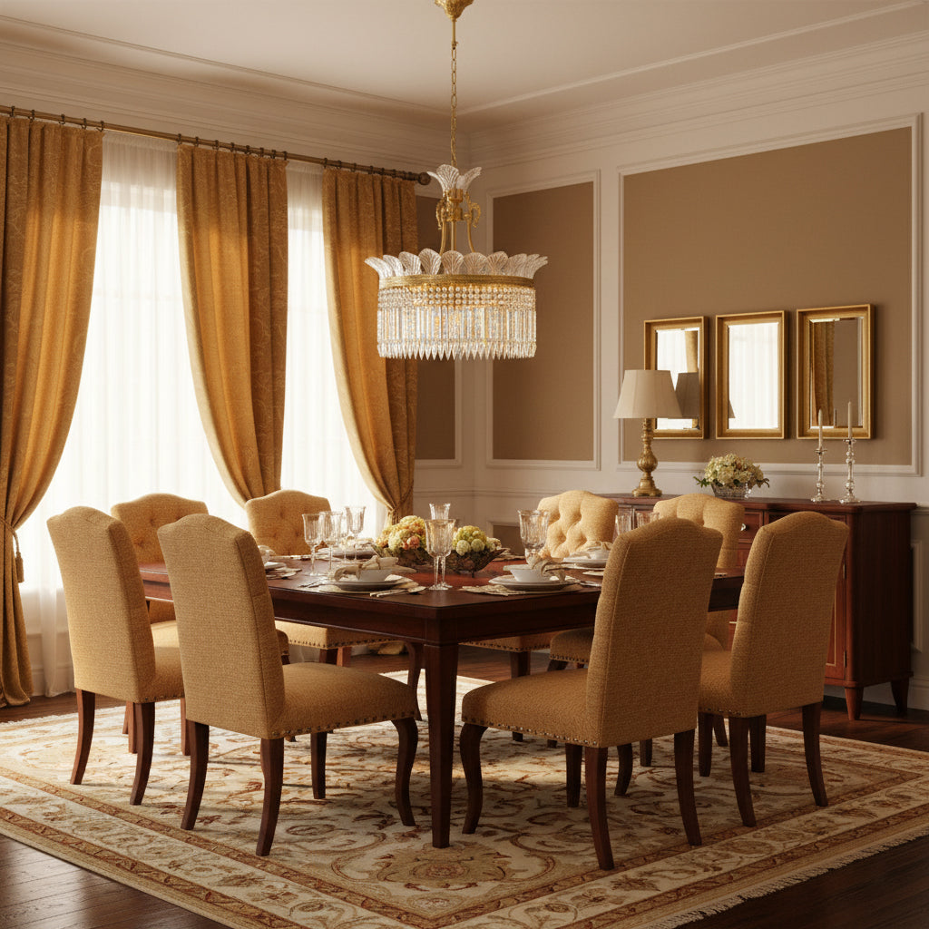 Crinoline Chandelier – Faceted Crystal & Brass Tiered Chandelier