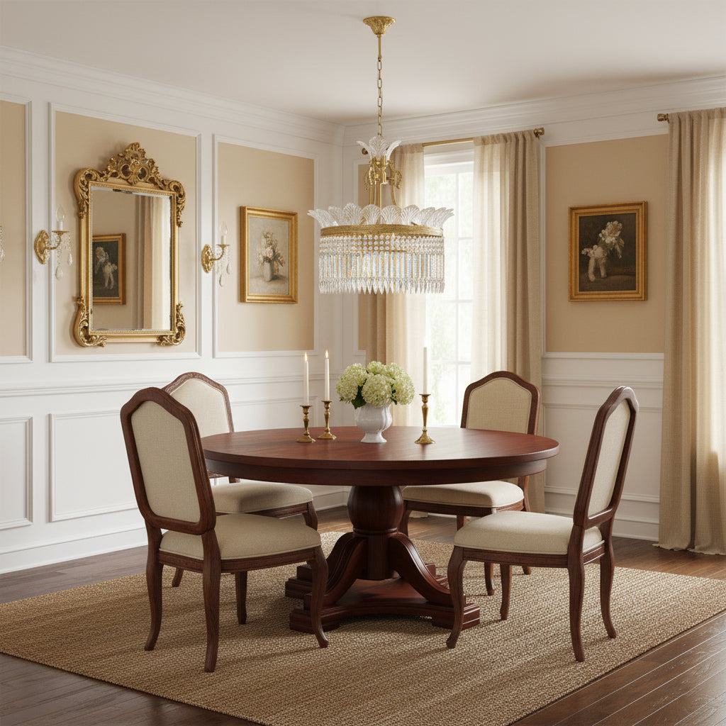 Crinoline Chandelier – Faceted Crystal & Brass Tiered Chandelier