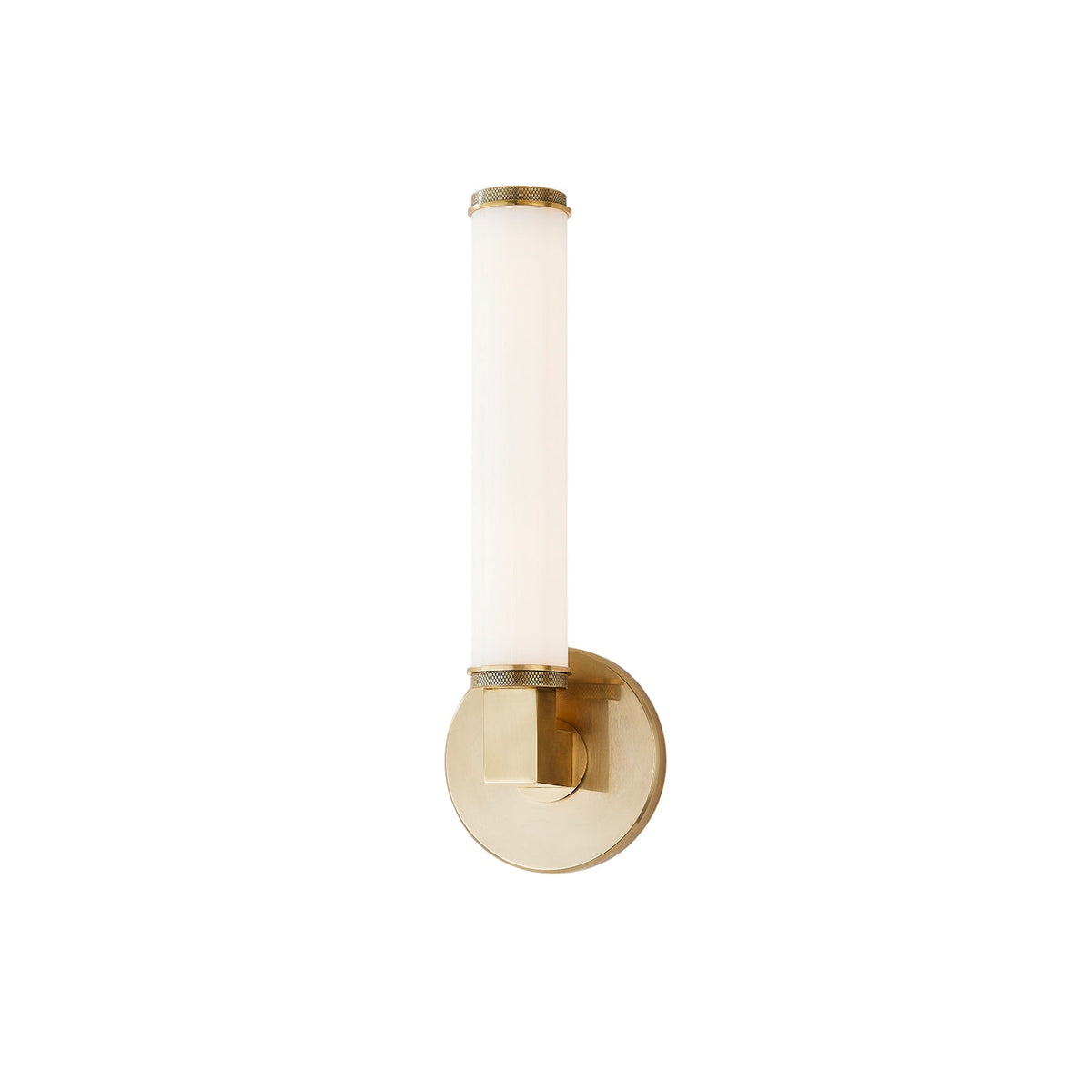 Cromwell Glass Wall Lamp – Architectural Brass & Opal Glossy Glass Sconce