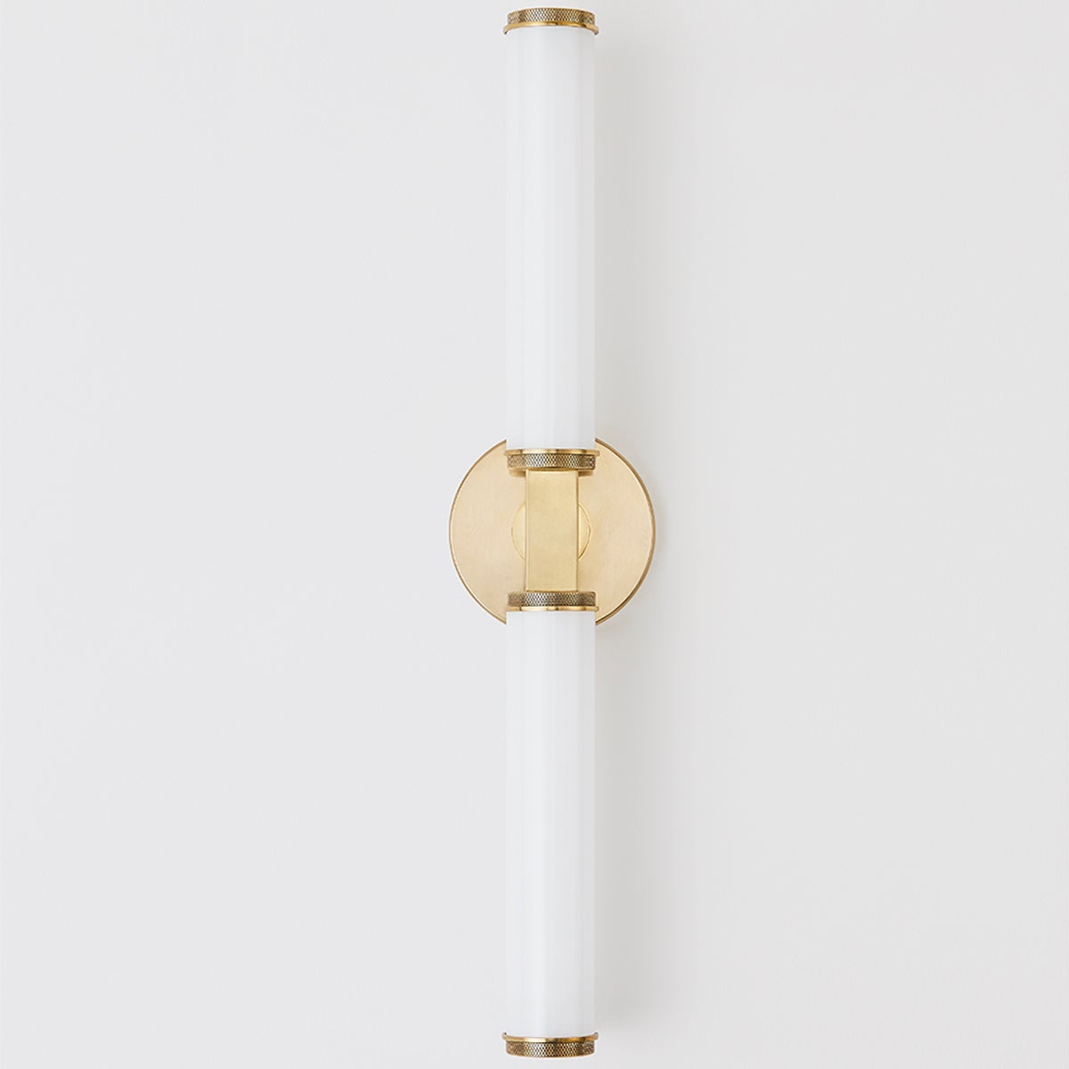 Cromwell Glass Wall Lamp – Architectural Brass & Opal Glossy Glass Sconce