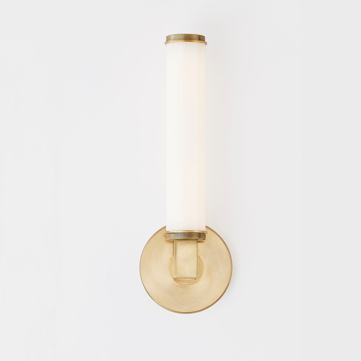 Cromwell Glass Wall Lamp – Architectural Brass & Opal Glossy Glass Sconce