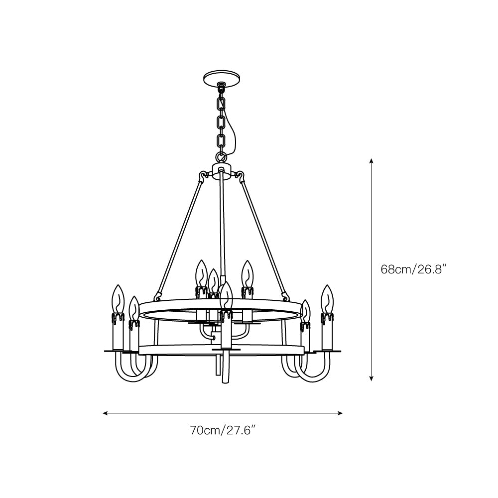 Crowley Wagon Wheel Chandelier – Brushed Bronze Two-Tier Brass Chandelier