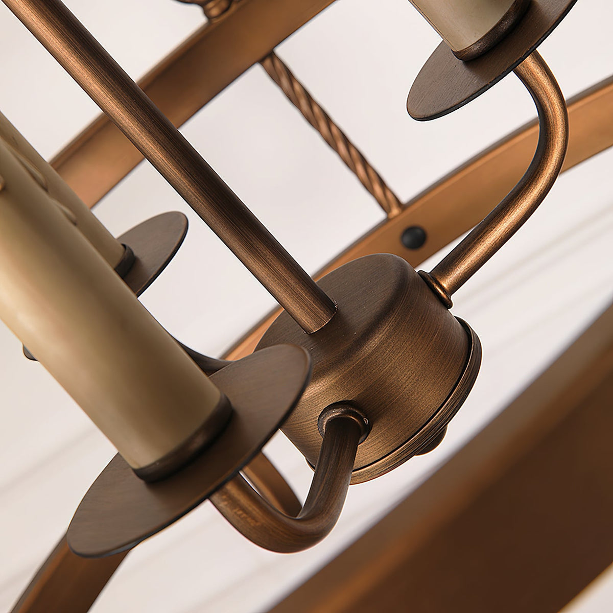 Crowley Wagon Wheel Chandelier – Brushed Bronze Two-Tier Brass Chandelier