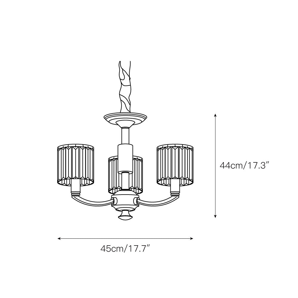 Crystal Column Brass Chandelier – Tiered Brass & Sculptural Crystal Column Chandelier