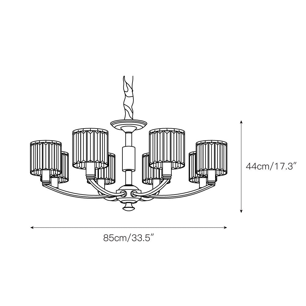 Crystal Column Brass Chandelier – Tiered Brass & Sculptural Crystal Column Chandelier