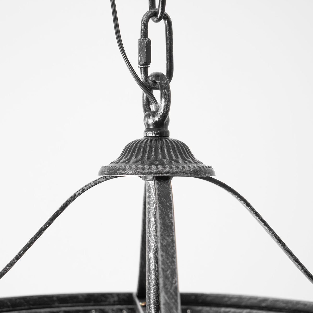 Crystal Inverted Pyramid Chandelier – Ancient Silver Tiered Crystal Pendant Light