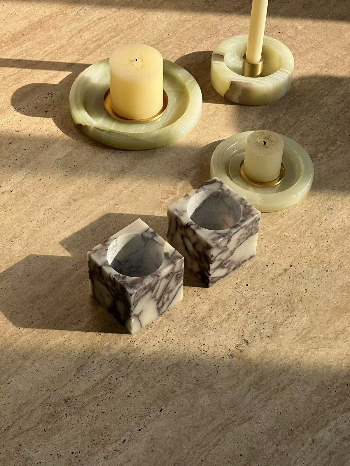Cube Marble Table Lamp – Rechargeable Solid Marble & Metal Accent Lamp