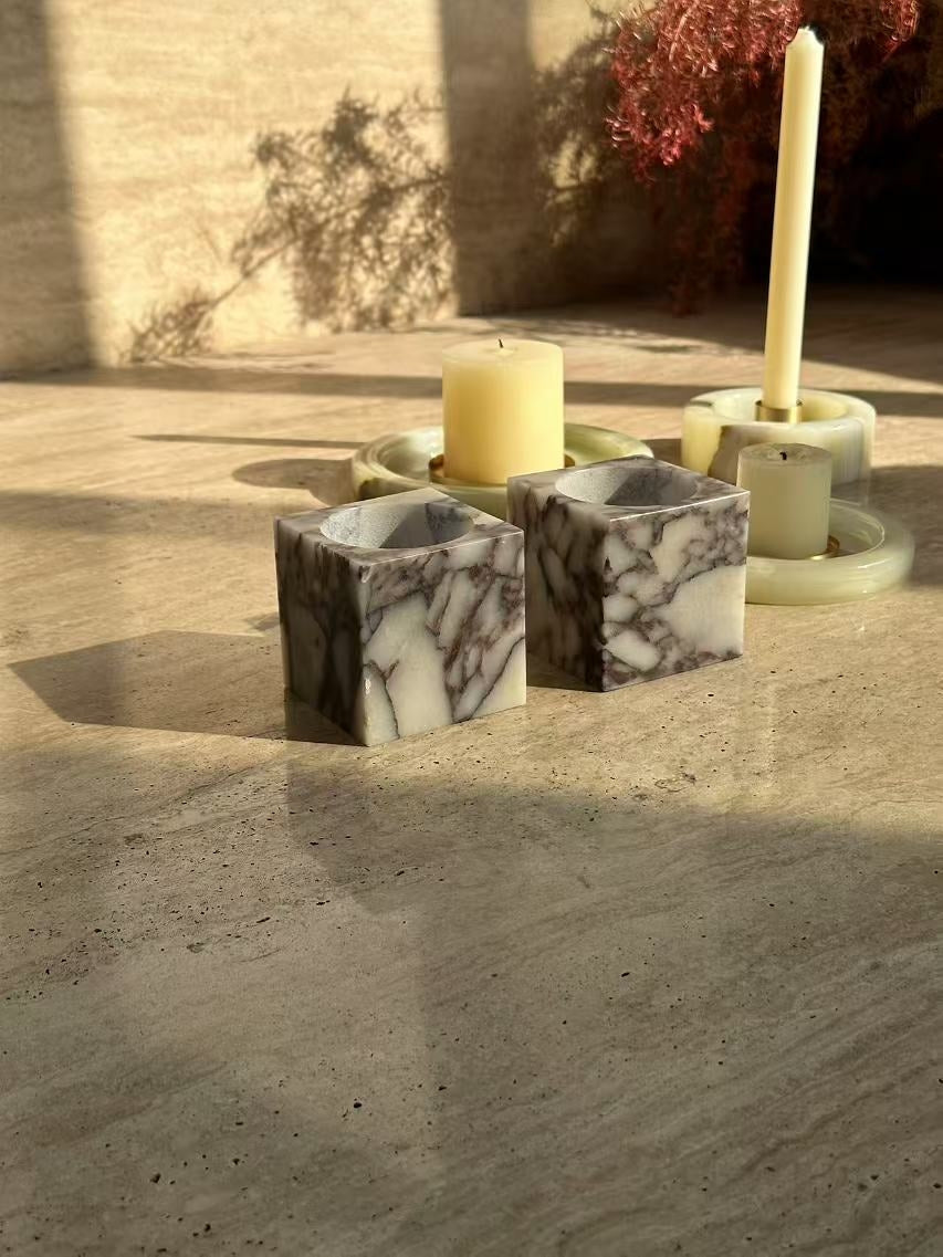 Cube Marble Table Lamp – Rechargeable Solid Marble & Metal Accent Lamp