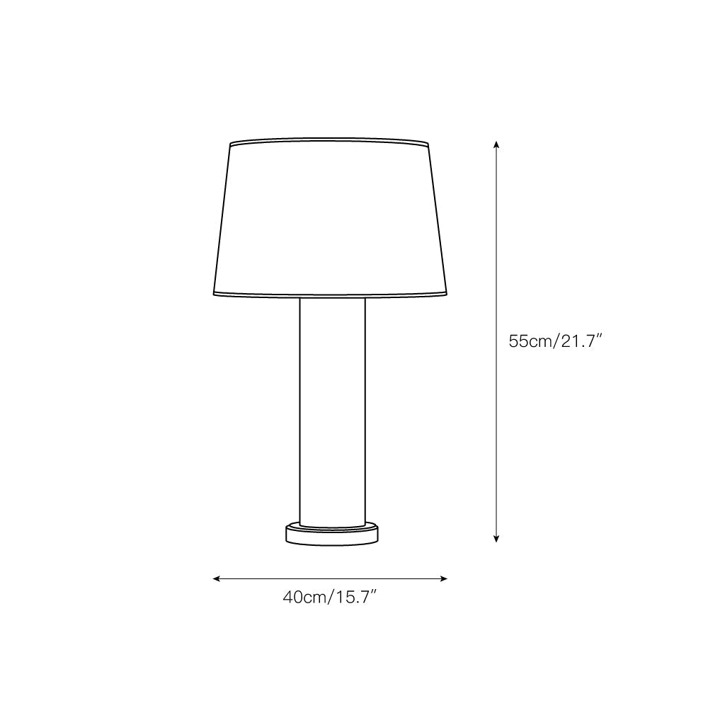 Culver Table Lamp – Modern Architectural Oak Wood Table Lamp with Fabric Shade