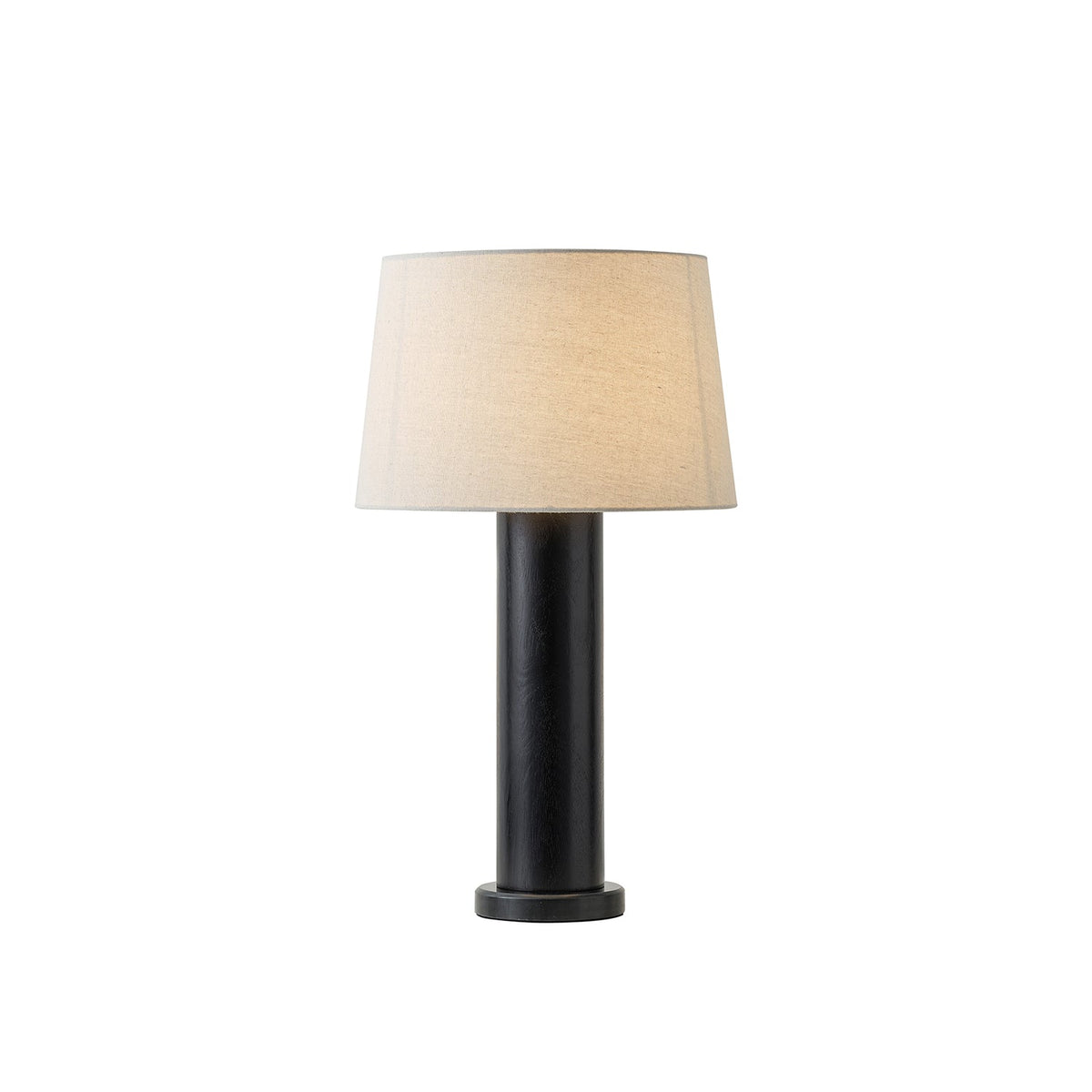 Culver Table Lamp – Modern Architectural Oak Wood Table Lamp with Fabric Shade