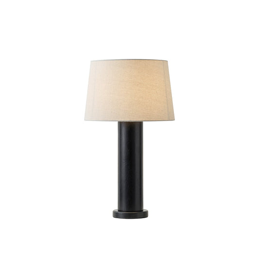 Culver Table Lamp – Modern Architectural Oak Wood Table Lamp with Fabric Shade