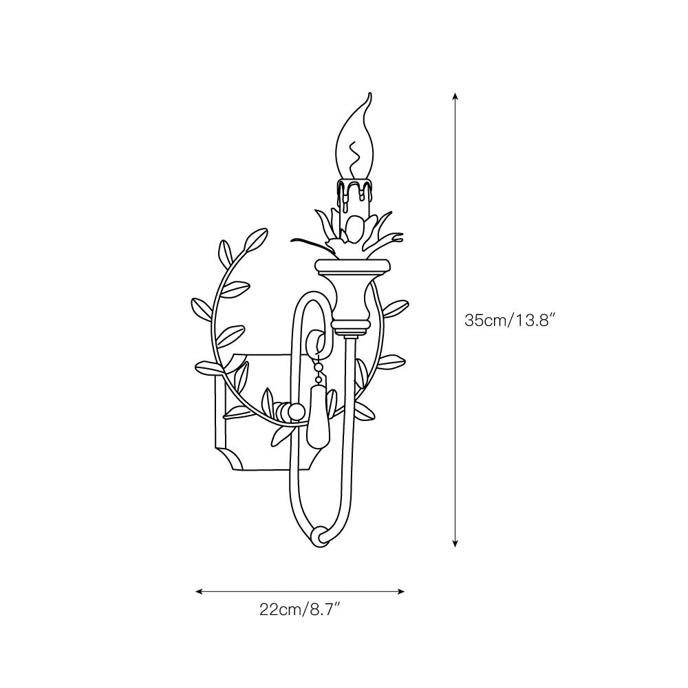 Cumiers Wall Lamp – Rustic Vintage Vine Metal & Wood Wall Sconce