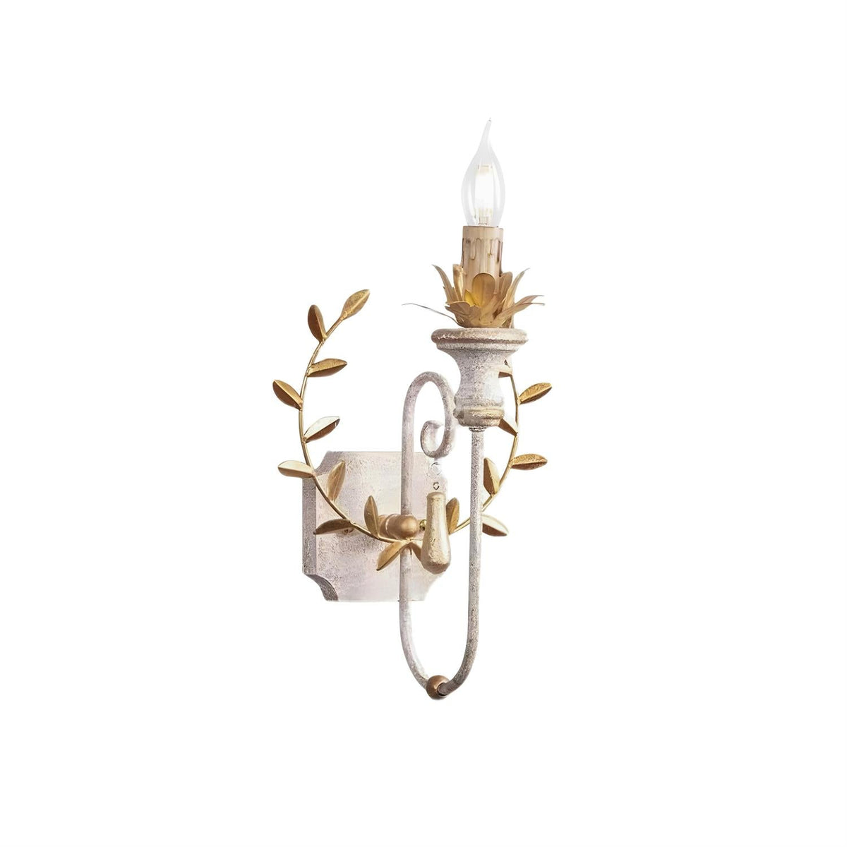 Cumiers Wall Lamp – Rustic Vintage Vine Metal & Wood Wall Sconce