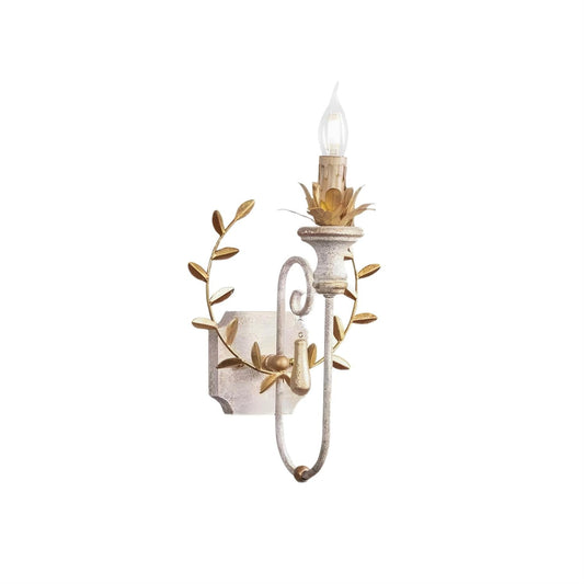 Cumiers Wall Lamp – Rustic Vintage Vine Metal & Wood Wall Sconce