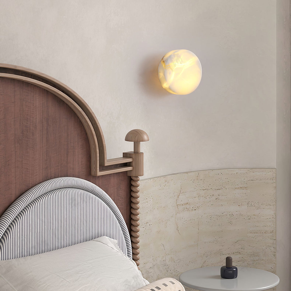Cylindrical Alabaster Wall Lamp – Architectural Natural Stone LED Sconce