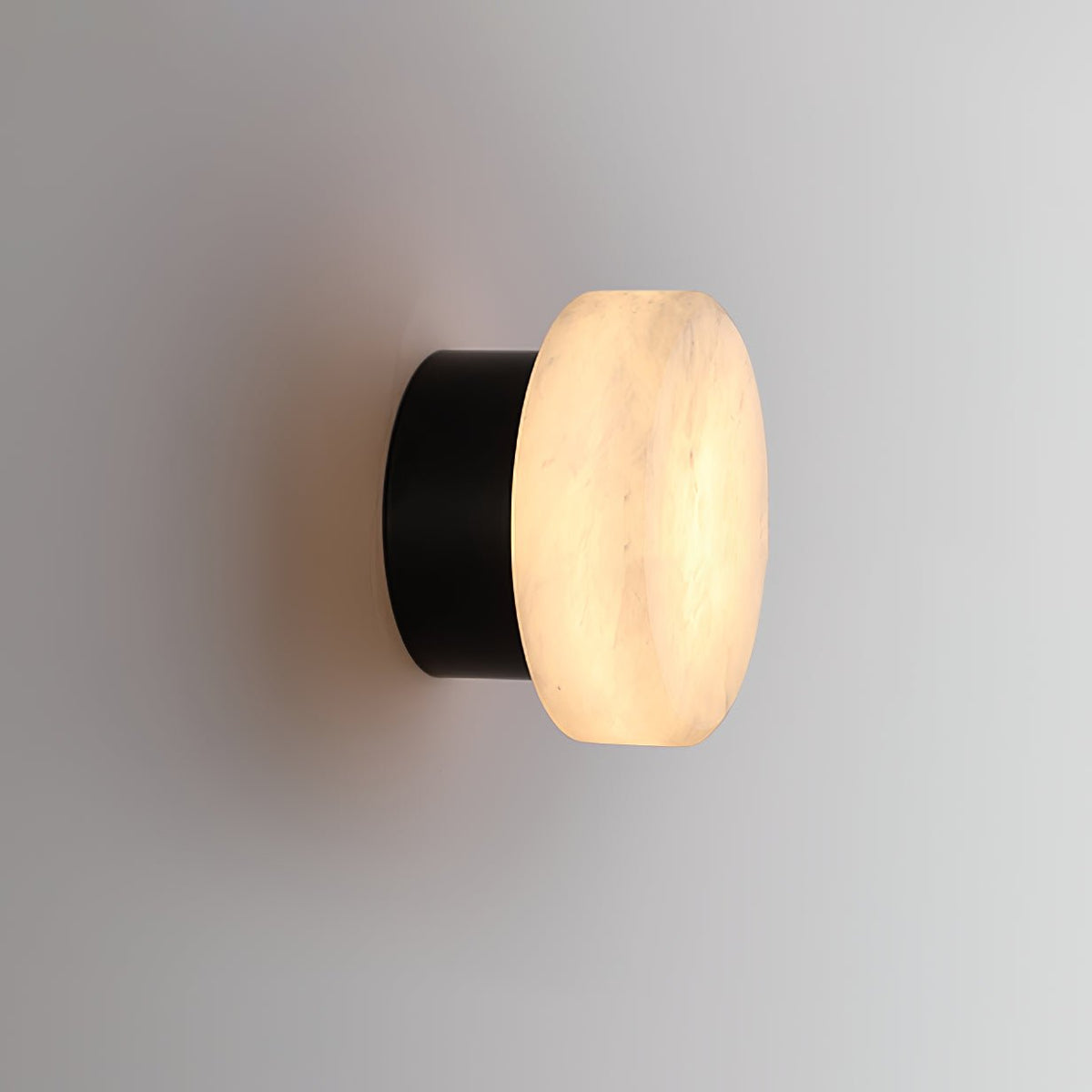 Cylindrical Alabaster Wall Lamp – Architectural Natural Stone LED Sconce