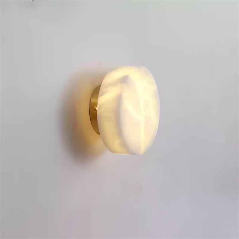 Cylindrical Alabaster Wall Lamp – Architectural Natural Stone LED Sconce