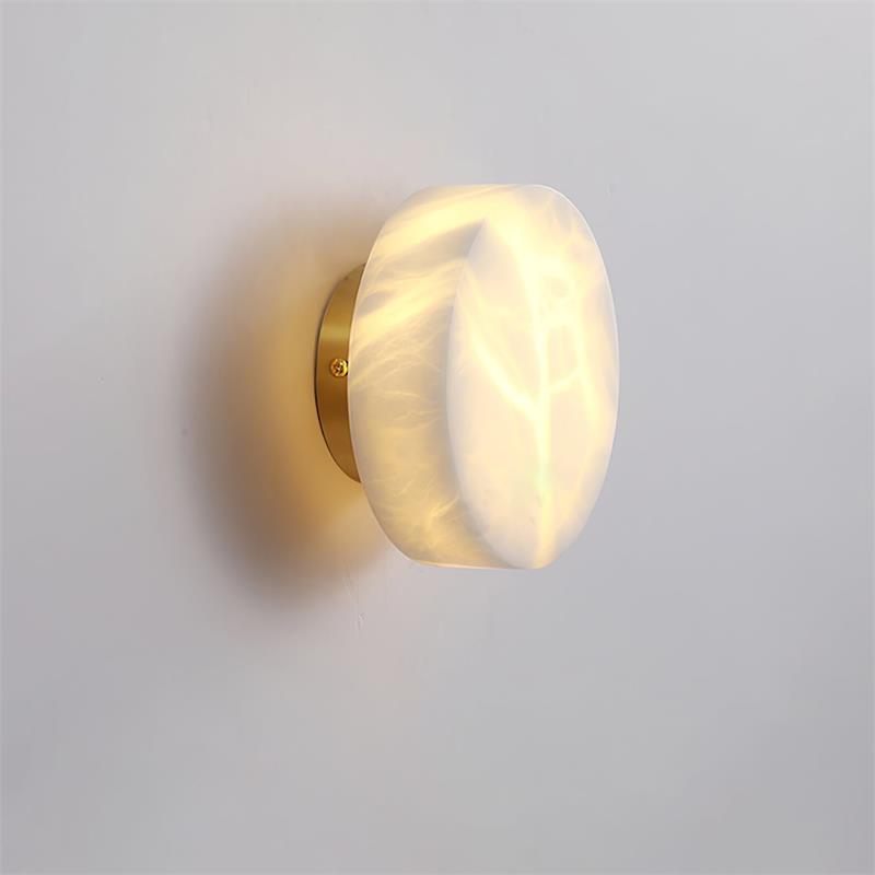 Cylindrical Alabaster Wall Lamp – Architectural Natural Stone LED Sconce