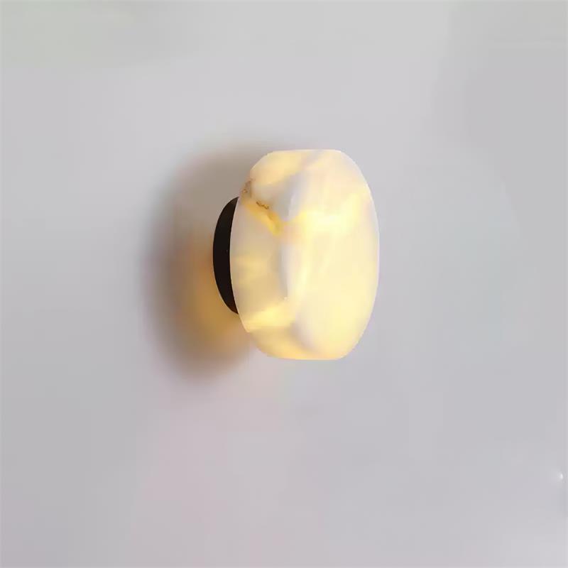 Cylindrical Alabaster Wall Lamp – Architectural Natural Stone LED Sconce