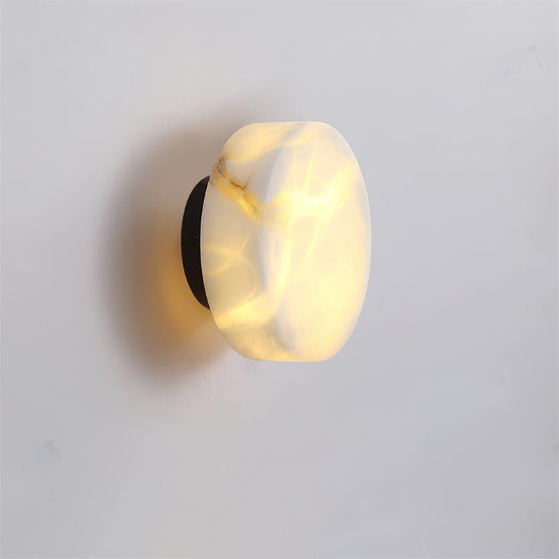 Cylindrical Alabaster Wall Lamp – Architectural Natural Stone LED Sconce