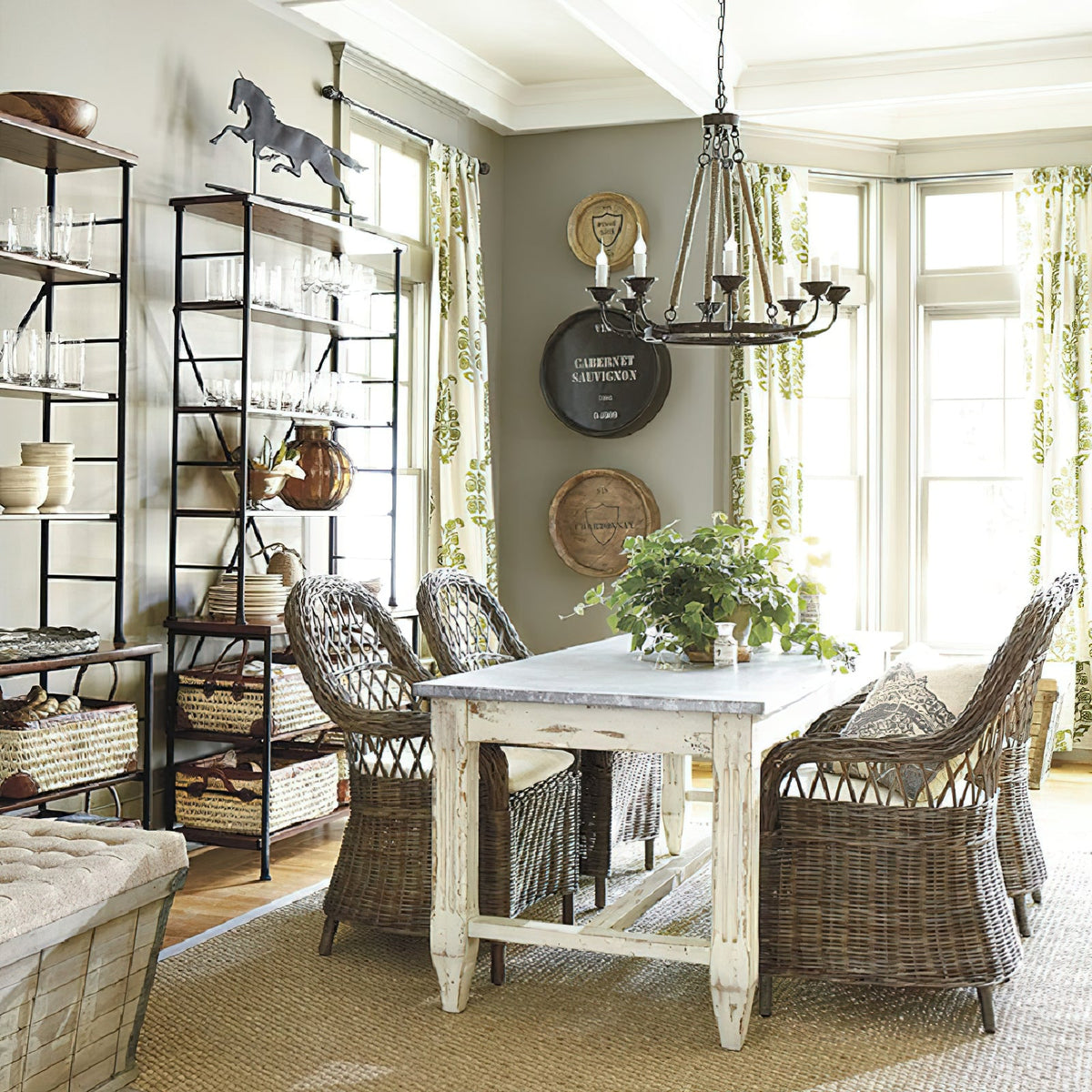 Cyrano Chandelier – Rustic Hemp Rope & Rust Iron Candle-Style Chandelier