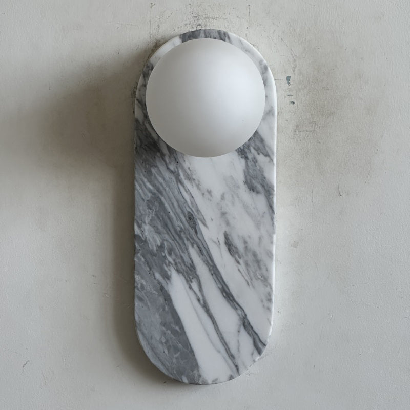 Lucie White Sconce - Minimalist White Jade & Glass Wall Light | Modern Luxury Stone Sconce