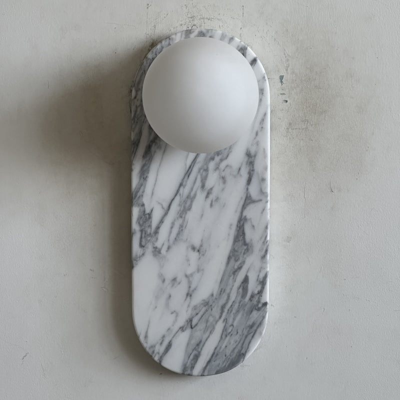 Lucie White Sconce - Minimalist White Jade & Glass Wall Light | Modern Luxury Stone Sconce