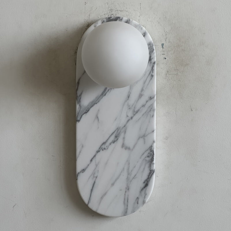 Lucie White Sconce - Minimalist White Jade & Glass Wall Light | Modern Luxury Stone Sconce