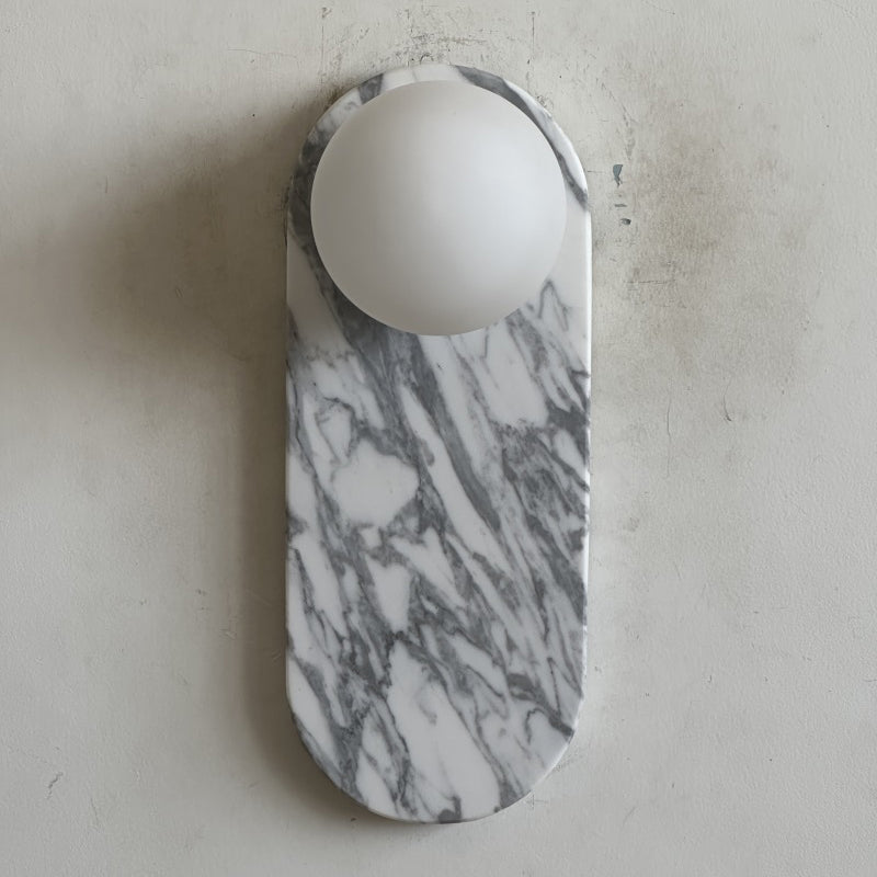 Lucie White Sconce - Minimalist White Jade & Glass Wall Light | Modern Luxury Stone Sconce