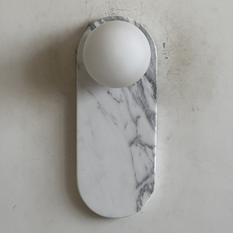 Lucie White Sconce - Minimalist White Jade & Glass Wall Light | Modern Luxury Stone Sconce